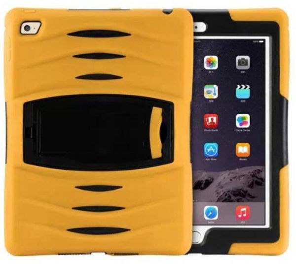 Heavy Duty Shock Proof Stand Scretchesproof bodyproof Case Cover For Apple ipad mini 4 (Yellow)