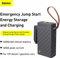 BASEUS Reboost Jump Starter with Portable Energy Storage Power Supply 220V/100W Dark Gre