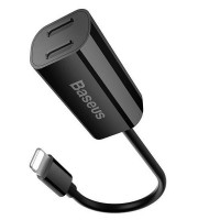 Baseus L36 2 in 1 dual lighting port adapter cable for iPhone - Black