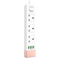 Forge LDNIO SK3460 4 USB Port Plus 3 AC Socket Power Strip Wall Charger