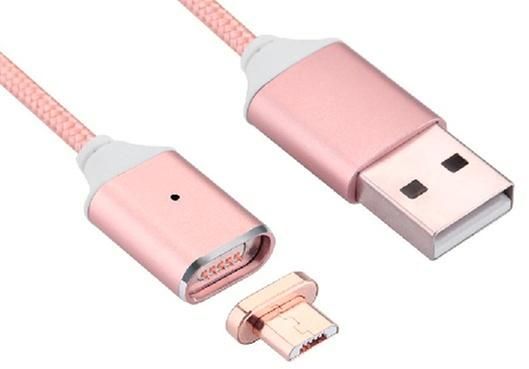 Magnetic Micro USB Cable for Samsung C7 in Rose Gold