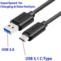 3.0 and USB 3.1 C-Type 5Gbps Data and 3A Power Charging Cable For Laptop/Tablet/Smart Phone