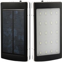 30000Mah Universal Solar Charger 20 LED Camp Light Portable Power Bank for HTC Iphone Samsung Black