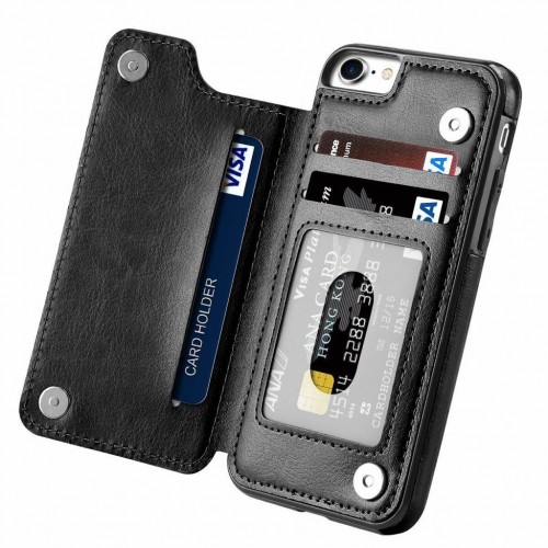 Apple Iphone X Wallet Case With Card Holder Premium Pure Leather Kickstand Card Slots Double Magnetic Clasp And Durable Shockproof Cover For Iphone 10 From Accessories Online Shopping In Uae Dubai