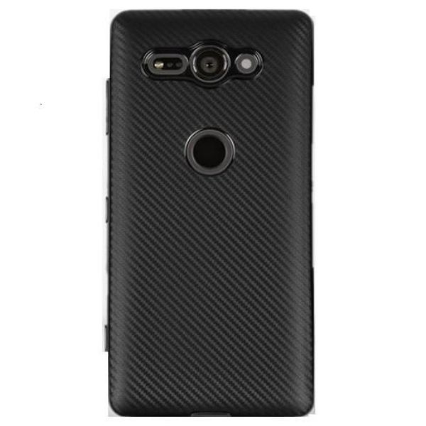 Sony Xperia XZ2 Compact Carbon Fiber TPU Flexible Case Back Cover Black By Muzz