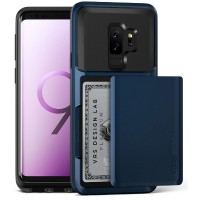 VRS Design Samsung Galaxy S9 PLUS Damda Glide Semi Automatic Card Slider Wallet cover / case - Deep Sea Blue S9+ / G965